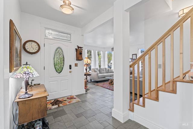 1416 N 13th St, Boise, ID 83702 - entrance foyer with stairs and stone finish flooring