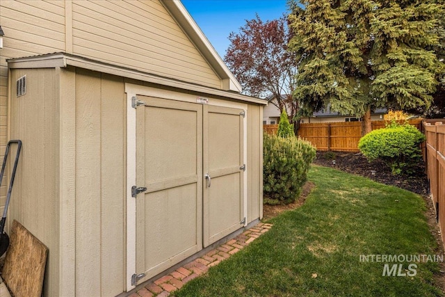 view of shed