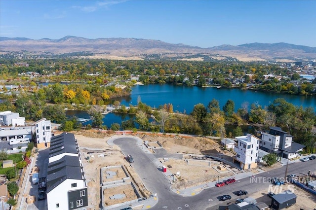 3414 N Kahuna Ln, Garden City, ID 83714 - birds eye view of property featuring a water and mountain view