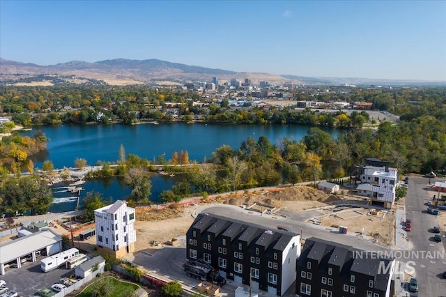 3414 N Kahuna Ln, Garden City, ID 83714 - birds eye view of property with a water and mountain view
