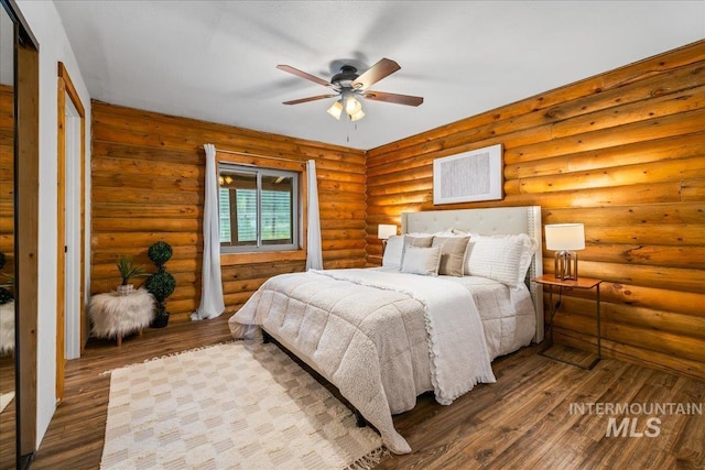 9 Elderberry Cir, Idaho City, ID 83631 - bedroom featuring hardwood / wood-style floors and a ceiling fan