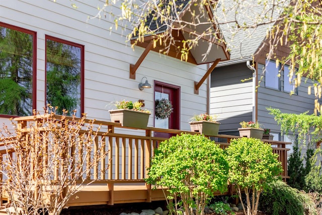 exterior space with a wooden deck