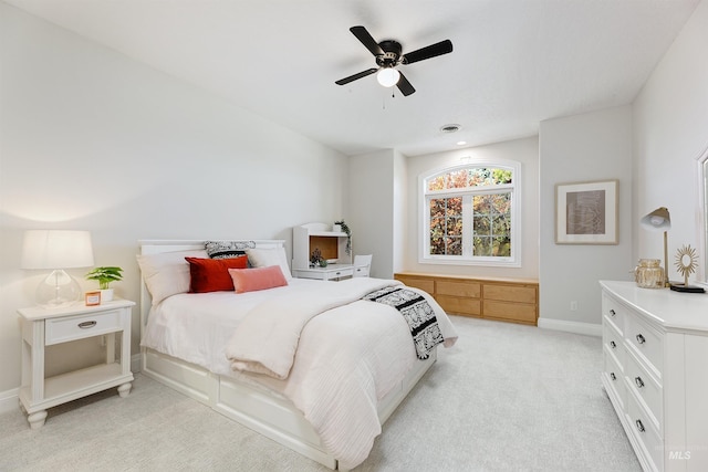 3586 N Croft Way, Eagle, ID 83616 - bedroom with light colored carpet, baseboards, and a ceiling fan