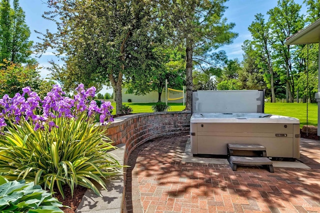 3586 N Croft Way, Eagle, ID 83616 - view of patio / terrace with a hot tub