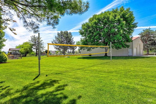 3586 N Croft Way, Eagle, ID 83616 - surrounding community with volleyball court and a lawn