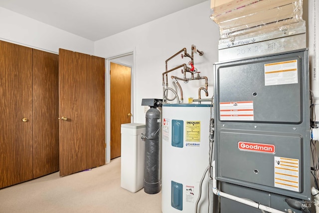 utilities featuring heating unit and water heater