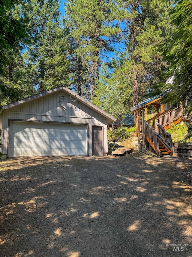 view of garage