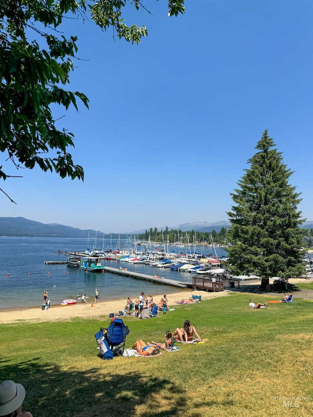 water view with a boat dock