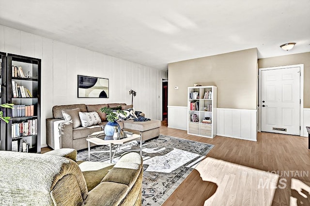 living room featuring wood-type flooring