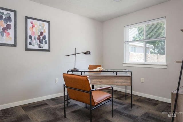3438 5th St Unit D, Lewiston, ID 83501 - home office with baseboards and dark colored carpet