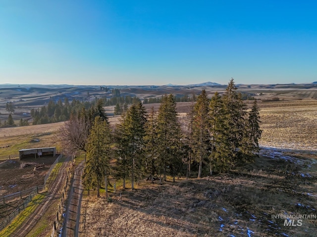 view of mountain feature featuring a rural view