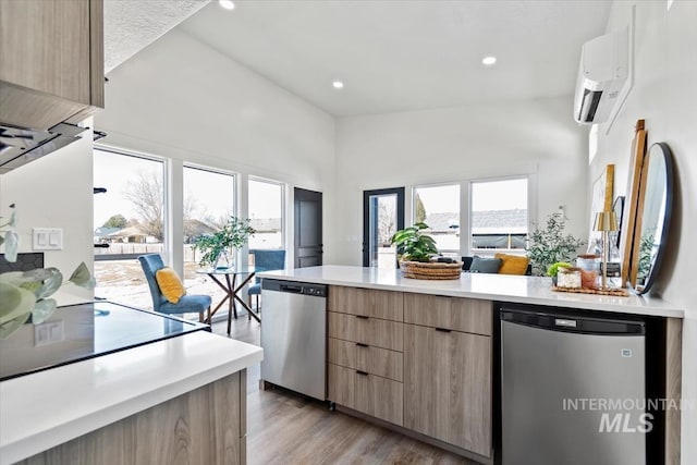 362-436 W London St, Middleton, ID 83644 - kitchen with dishwasher, light countertops, fridge, and modern cabinets