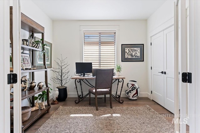 12013 W Zamalek Ct, Kuna, ID 83634 - office area with plenty of natural light, wood finished floors, and baseboards