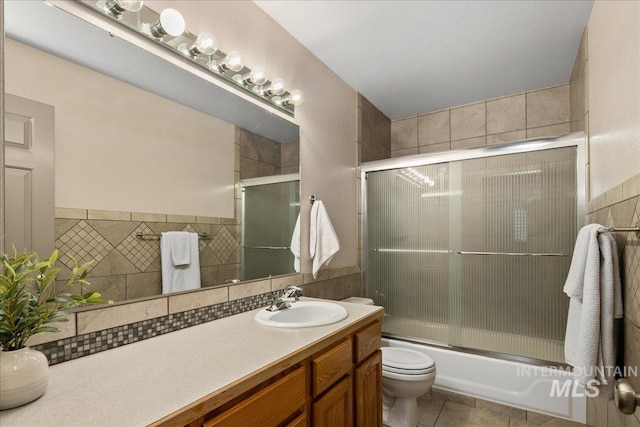 1049 N Purple Sage Way, Eagle, ID 83616 - full bathroom featuring vanity, combined bath / shower with glass door, and tile patterned flooring