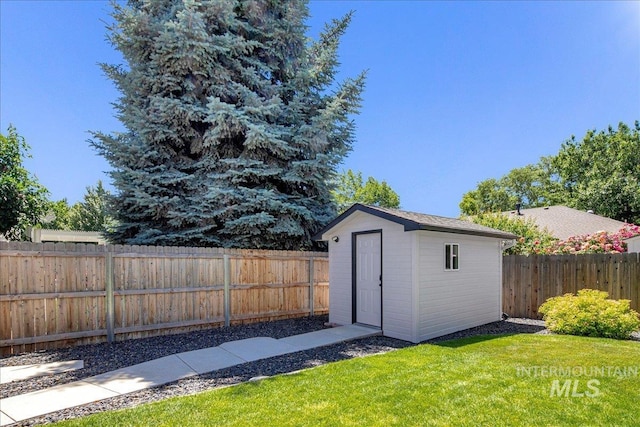 1049 N Purple Sage Way, Eagle, ID 83616 - view of shed featuring a fenced backyard