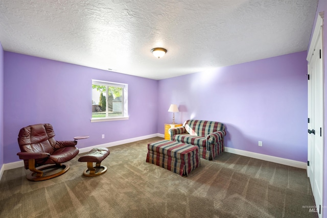 4965 S Nickel Creek Ave, Meridian, ID 83642 - living area with a textured ceiling, baseboards, and carpet floors