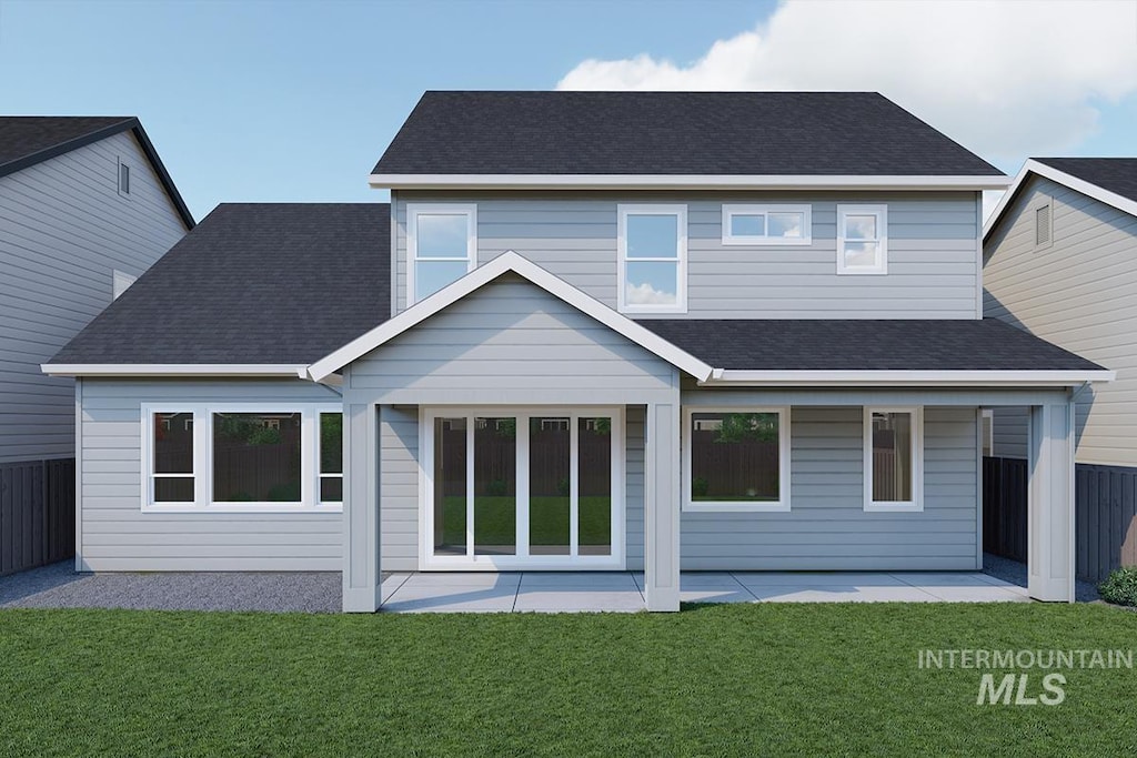 10427 Stony Oak St, Nampa, ID 83687 - rear view of house featuring a patio area and a shingled roof