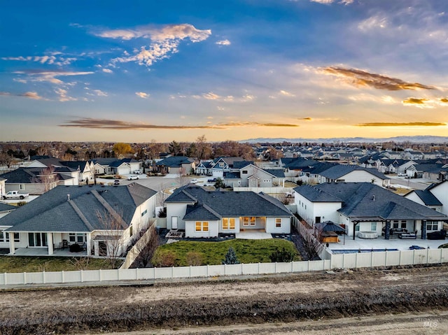 bird's eye view with a residential view