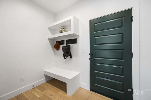 mudroom featuring light hardwood / wood-style floors