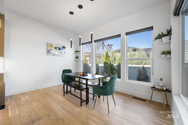 dining area featuring light hardwood / wood-style floors