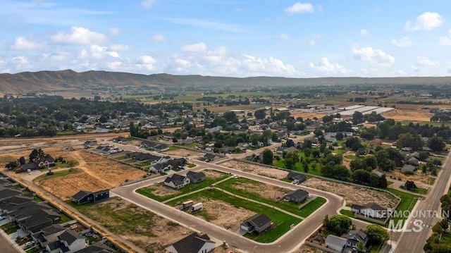 bird's eye view featuring a mountain view