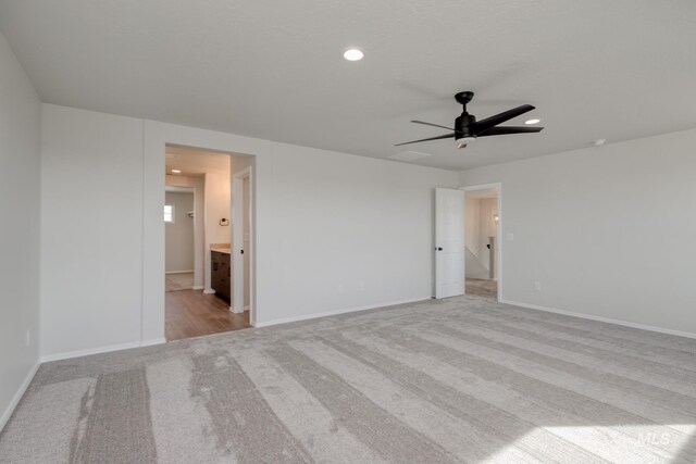 11195 Cart St, Caldwell, ID 83605 - carpeted empty room with recessed lighting, baseboards, and a ceiling fan