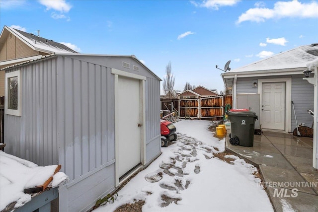 view of snow covered structure