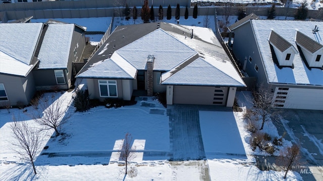 view of snowy aerial view