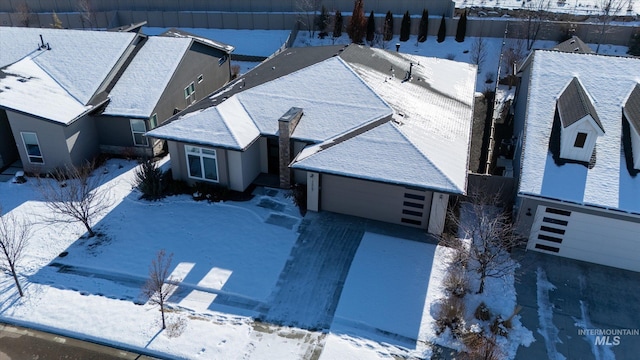 view of snowy aerial view