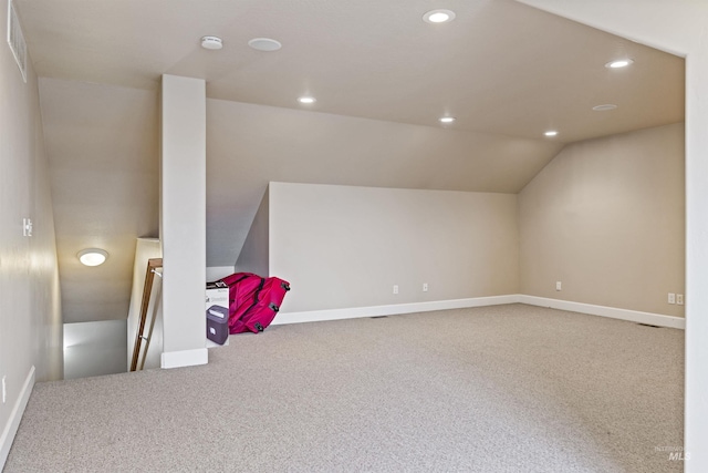 interior space featuring lofted ceiling