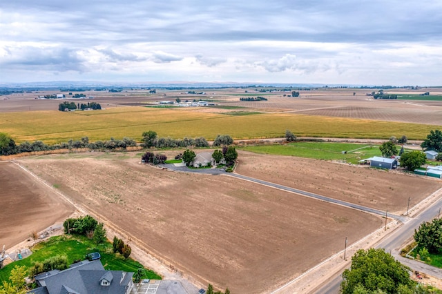 aerial view featuring a rural view