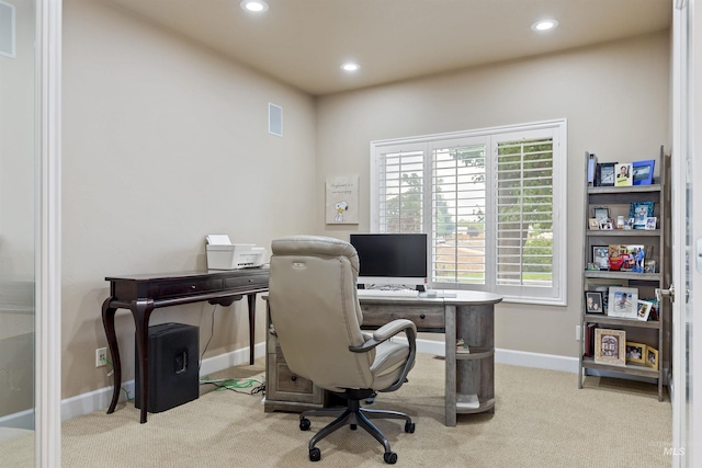 view of carpeted office