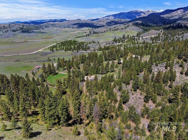 aerial view featuring a mountain view