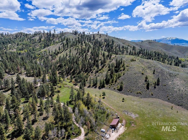 aerial view featuring a mountain view