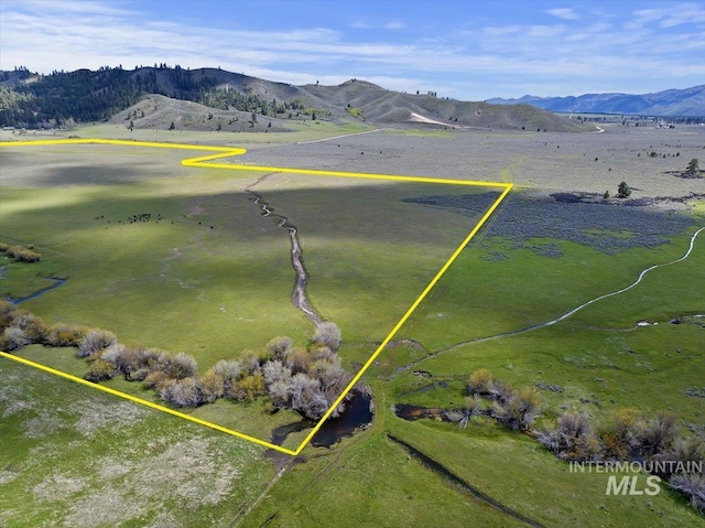 aerial view featuring a mountain view