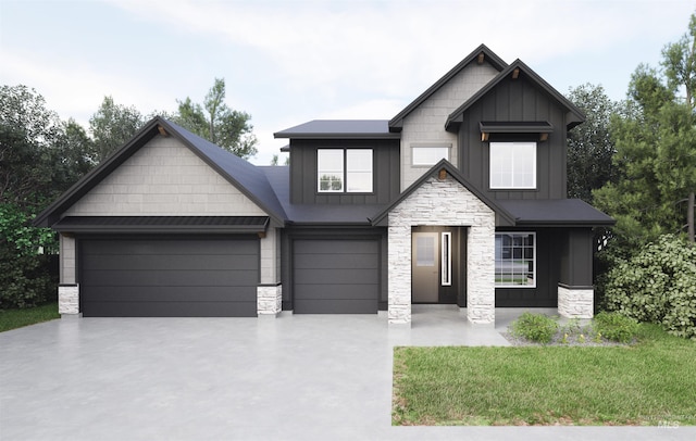 craftsman-style house with a front yard