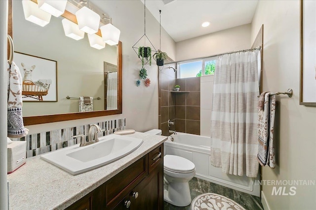 5726 N Morpheus Way, Meridian, ID 83642 - full bath with shower / bathtub combination with curtain, toilet, and vanity