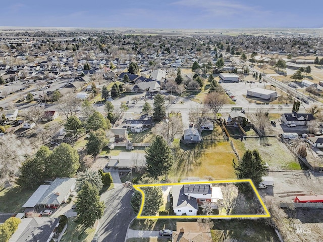2144 Crestwood Dr, Twin Falls, ID 83301 - aerial perspective of suburban area featuring property parcel outlined
