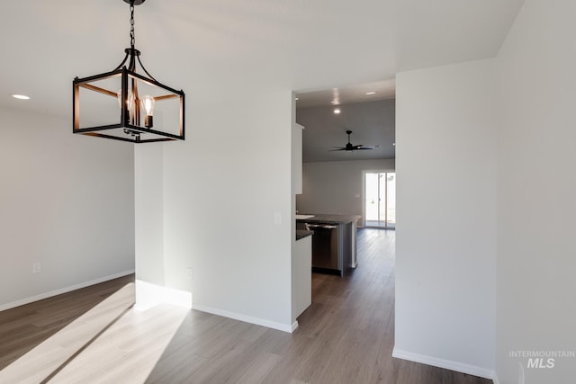 5814 W Mikonos St, Meridian, ID 83646 - interior space with recessed lighting, baseboards, and wood finished floors