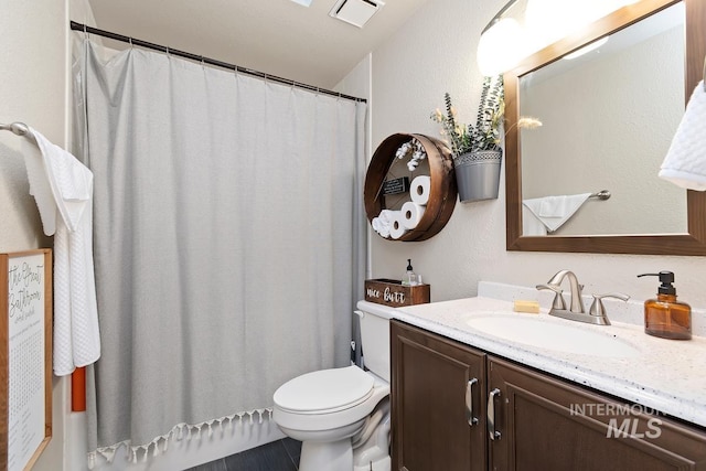 bathroom with toilet and vanity