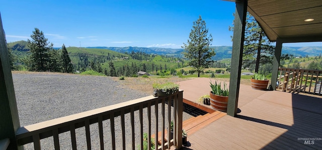 110 Memory Ln, Kamiah, ID 83536 - wooden deck featuring a mountain view