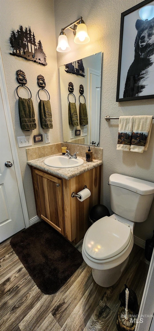 110 Memory Ln, Kamiah, ID 83536 - bathroom with vanity, toilet, and wood finished floors