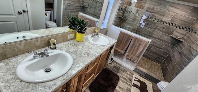 110 Memory Ln, Kamiah, ID 83536 - full bath featuring toilet, double vanity, and tiled shower