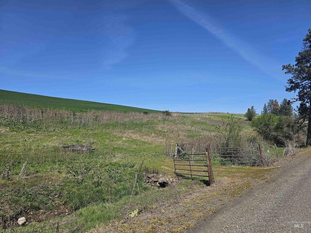 view of road with a rural view