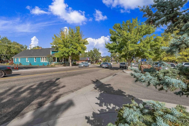 view of road with sidewalks