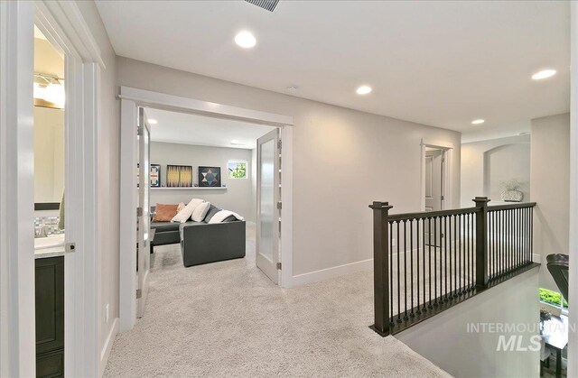 448 E Eaglewoods Ln, Eagle, ID 83616 - hallway with carpet floors, recessed lighting, and baseboards