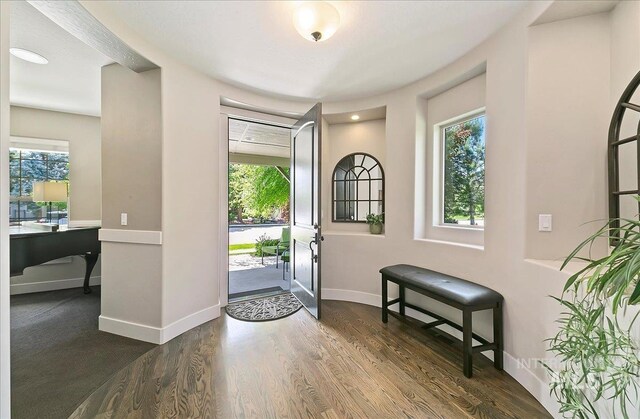 448 E Eaglewoods Ln, Eagle, ID 83616 - foyer with wood finished floors and baseboards