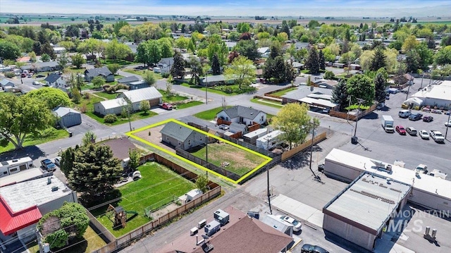 129 S Chestnut St, Kimberly, ID 83341 - aerial view of residential area featuring property boundaries highlighted
