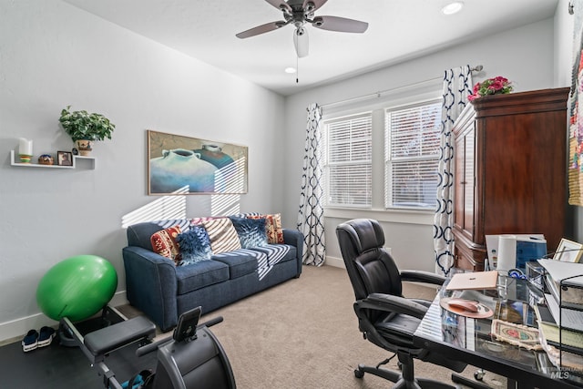 2133 N Star Garnet Ave, Kuna, ID 83634 - carpeted home office featuring baseboards and a ceiling fan