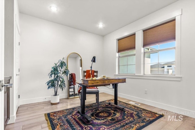 1279 W Ultar, Nampa, ID 83686 - office space with baseboards, recessed lighting, light wood-style flooring, and visible vents